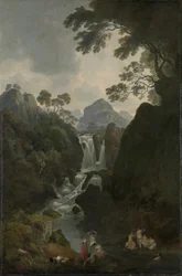 Una Cascada con Bañistas, c.1800-17